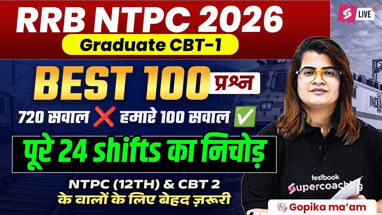 RRB NTPC 2026 | NTPC 12th Level Practice Set | NTPC Maths Practice Set | NTPC Math by Gopika maam