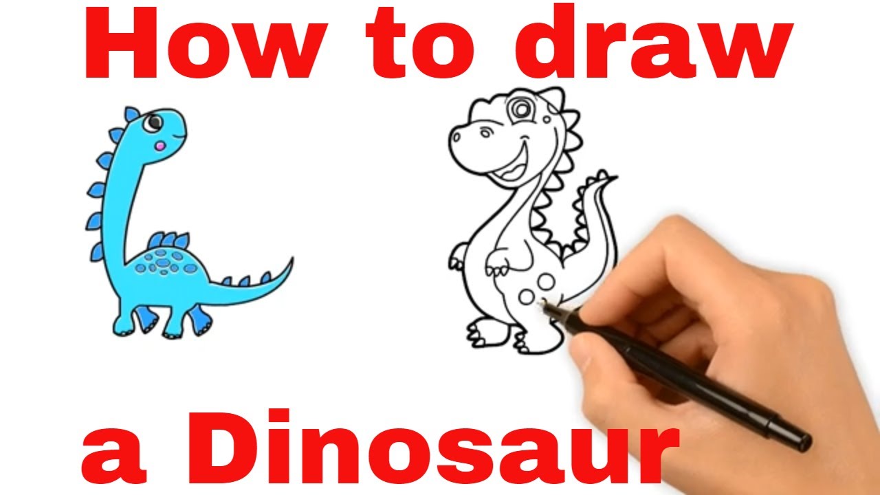 How to draw a Dinosaur | Drawing Art for Kids |Two Dinosaurs drawn by Junior Art