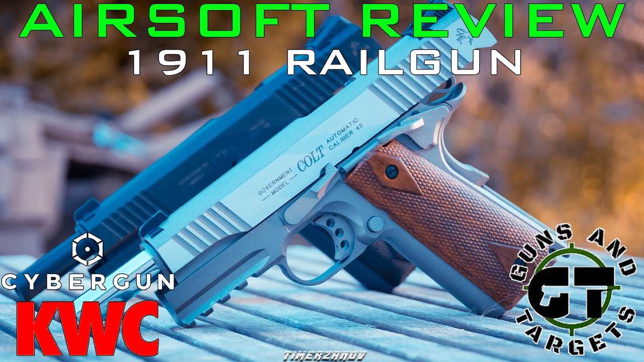 Airsoft Review #9 KWC Colt 1911 RailGun Blackened/Noir Gaz Blowback Co2 KWC/CYBERGUN [FR]
