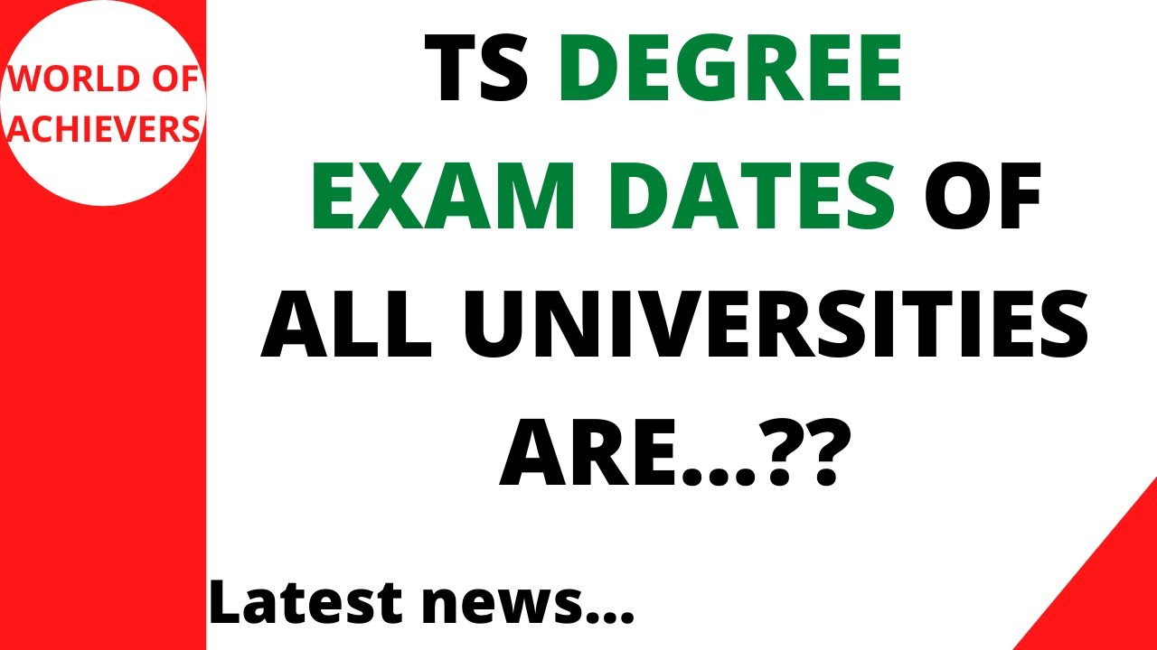 TS DEGREE EXAM DATES FOR ALL UNIVERSITIES 2021|TS DEGREE EXAM TIME TABLE 2021TS DEGREE EXAM SCHEDULE