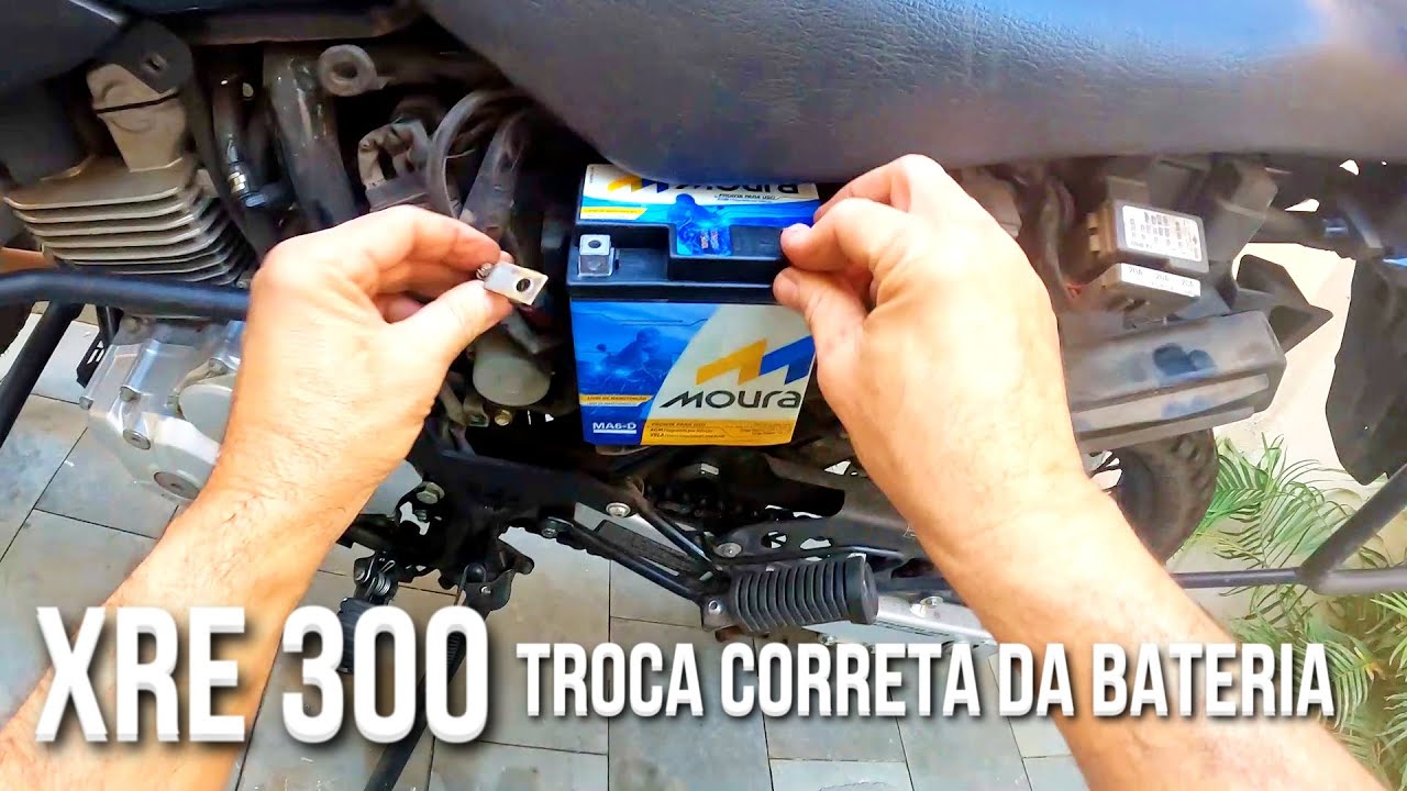 XRE 300, troca CORRETA da BATERIA