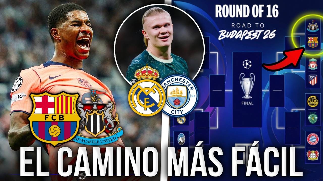 ¡SORTEO CHAMPIONS LEAGUE OCTAVOS DE FINAL! BARCELONA vs NEWCASTLE, R.MADRID vs M. CITY