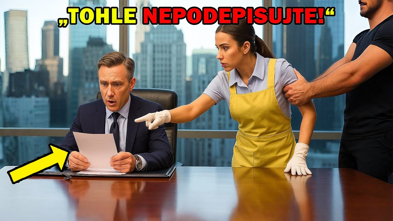 Nepodepisujte tu smlouvu, řekla uklízečka. Miliardář ztuhl a zrušil celý obchod!