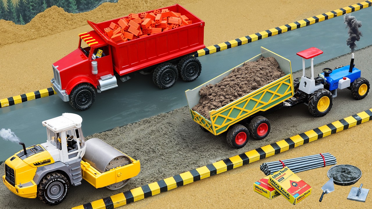 DIY Mini Tractor 🚧 Road Construction Load Test With Mini Dump Truck | Science Project