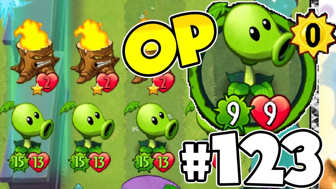 Plants vs Zombies Heroes Walkthrough 123 - Peashooter - Basic Common Plant - Super OP!!!