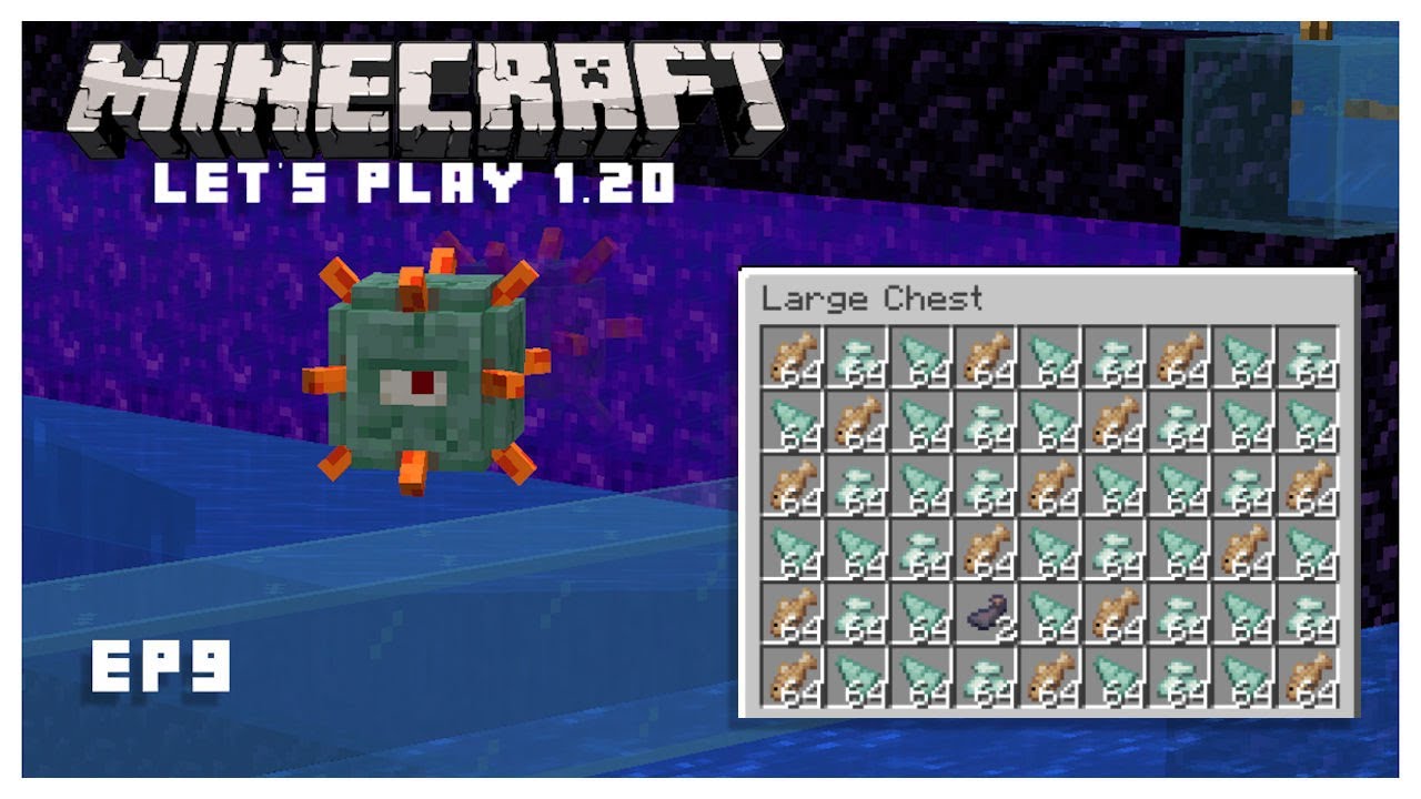 Lets Play Minecraft 1.20 - Ocean Temple and Guardian Farming! - Episode 9