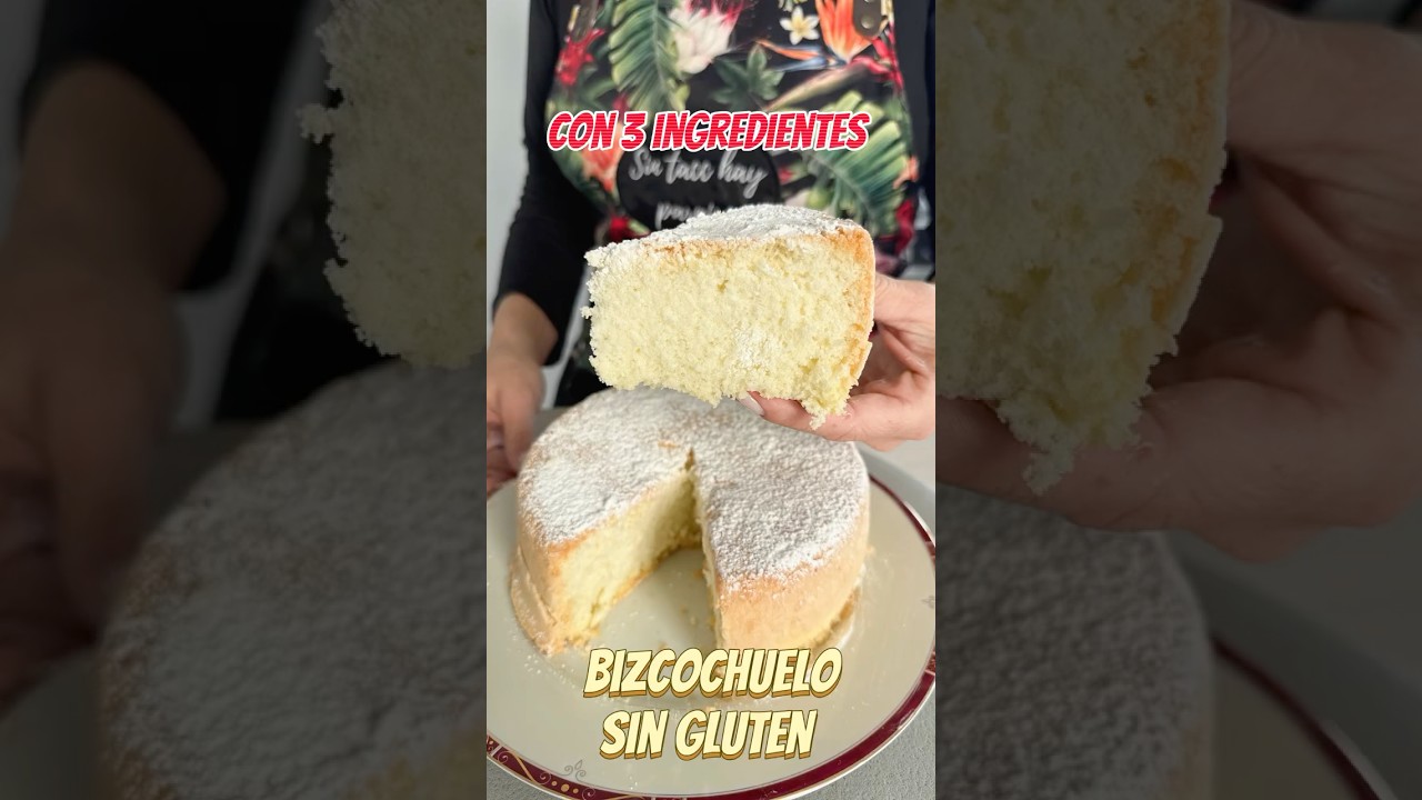 Bizcochuelo sin gluten con 3 ingredientes