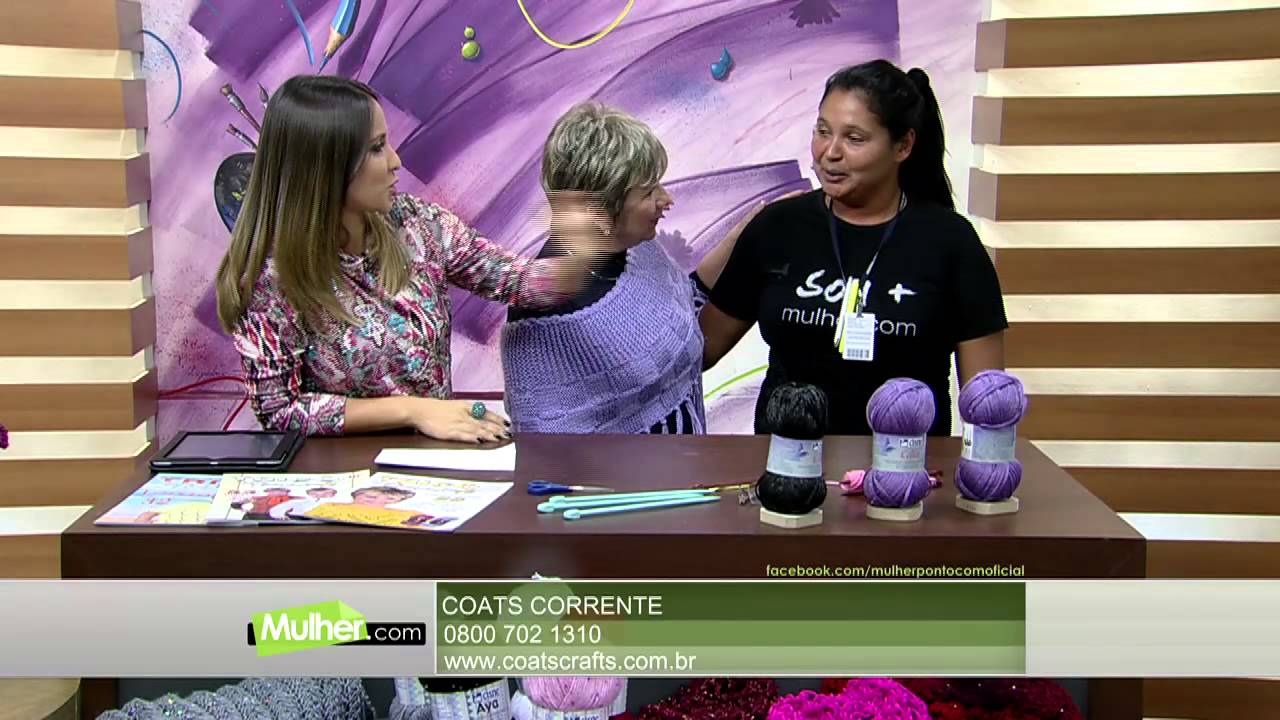 Mulher.com 27/04/2015 Vitória Quintal - Pelerine em tricô Parte 1/2
