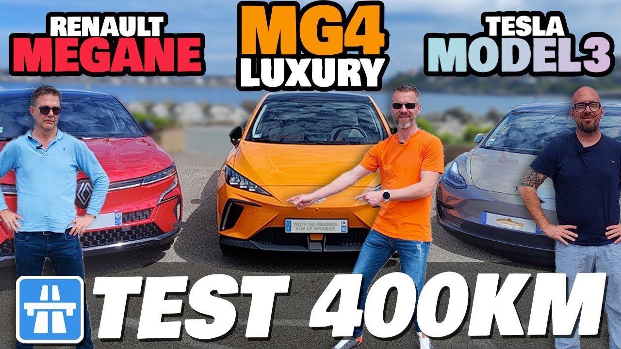MG4 vs MEGANE vs TESLA MODEL 3 : on les compare sur 400km !