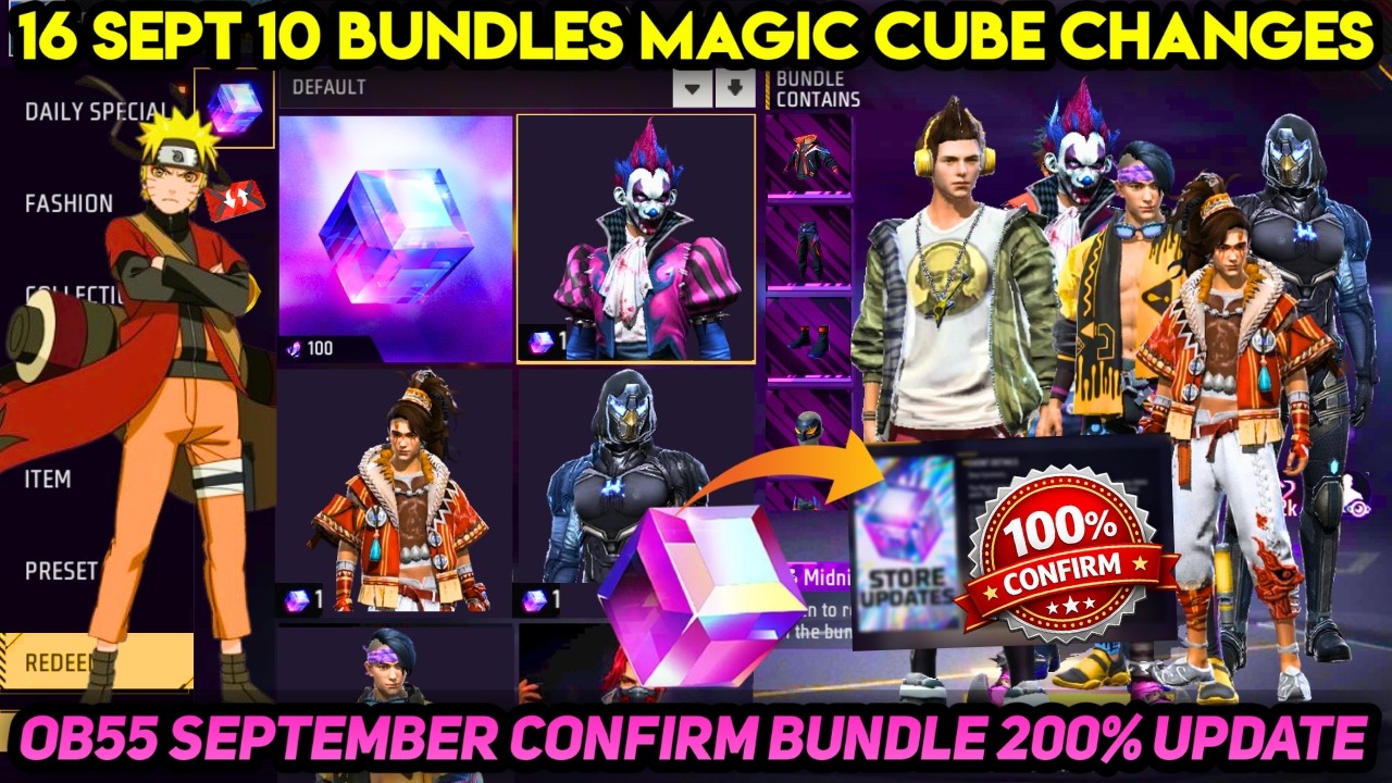 NEXT MAGIC CUBE STORE UPDATE OB55 10 BUNDLE NEW 16 SEPTEMBER 2026 KO EVENT FREE FIRE MEIN KAB AAYEGA