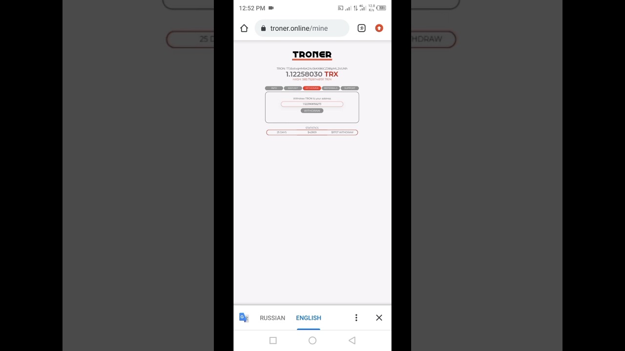 trx mining app | troner online | withdraw proof #shorts #youtubeshorts