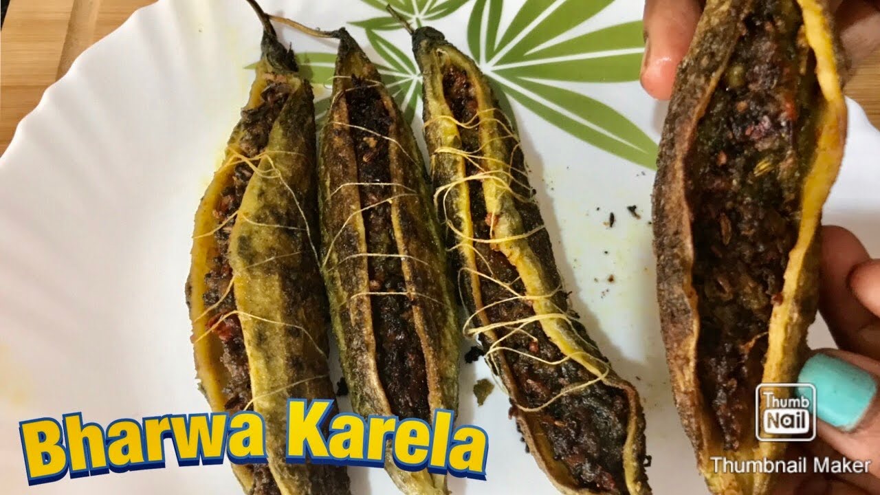 Bharwa Karela | Stuffed bitter gourd recipe|  Stuffed Pavakka fry