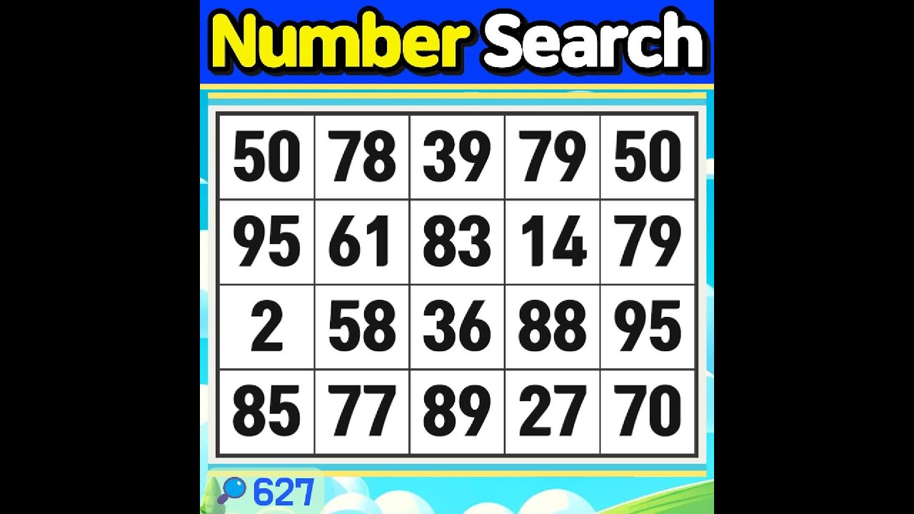 Number Search #627 Your effort will pay off in the end.【Match | brain game | puzzle 】