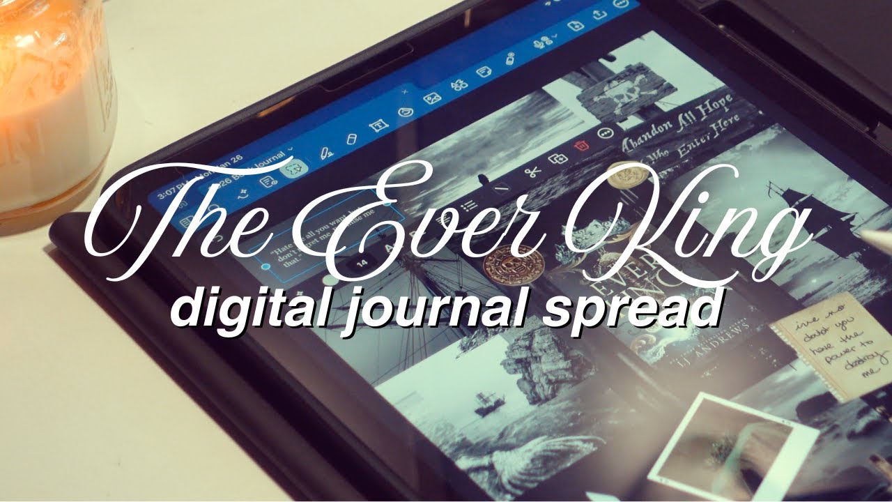 book journal with me in my ipad 🏴‍☠️ the ever king bullet journal spread