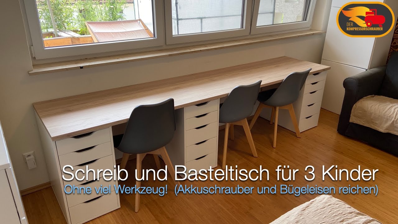 Schreib und Basteltisch f&uuml;r 3 Kinder einfach gebaut ohne viel Werkzeug!
