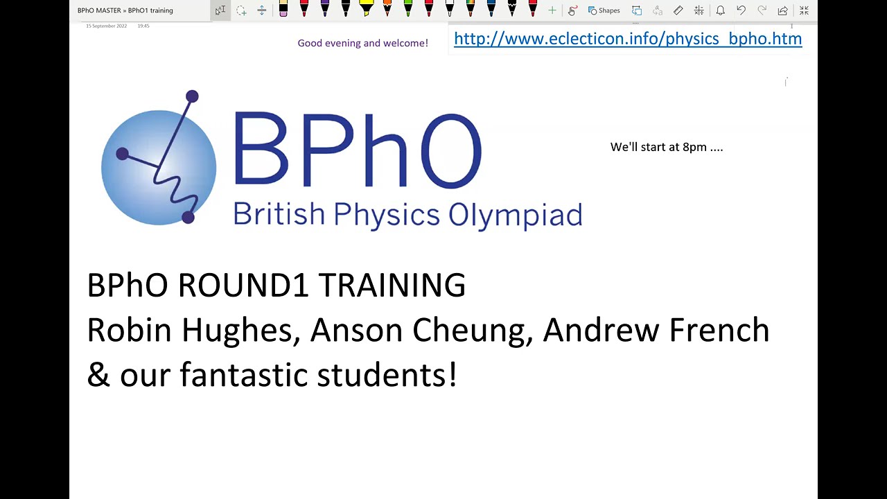 BPhO Round 1 training 2024: Session 1