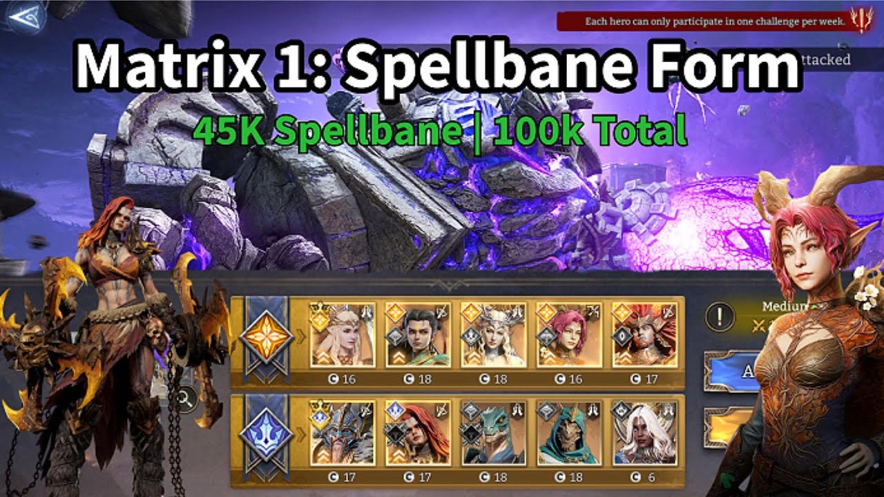 Matrix 1 Guild Boss | 45K Spellbane | 100k Total | Watcher of Realms