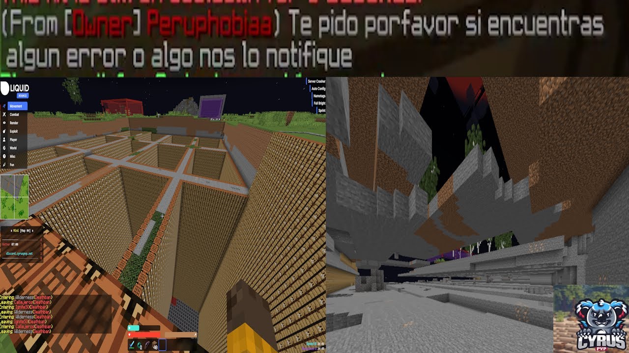 crasheamos cyruspvp con un exploit y el mundo se corruptea