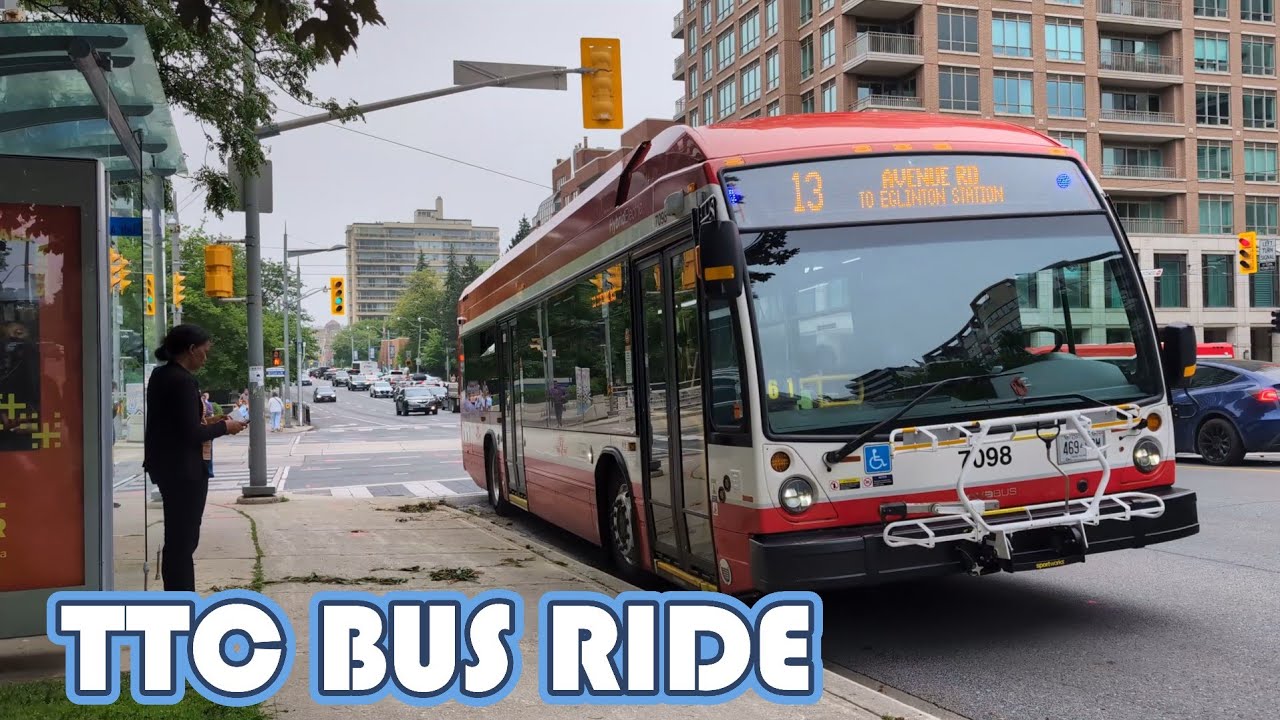 TTC 13 Bus Ride along Avenue Rd from St Clair to Eglinton