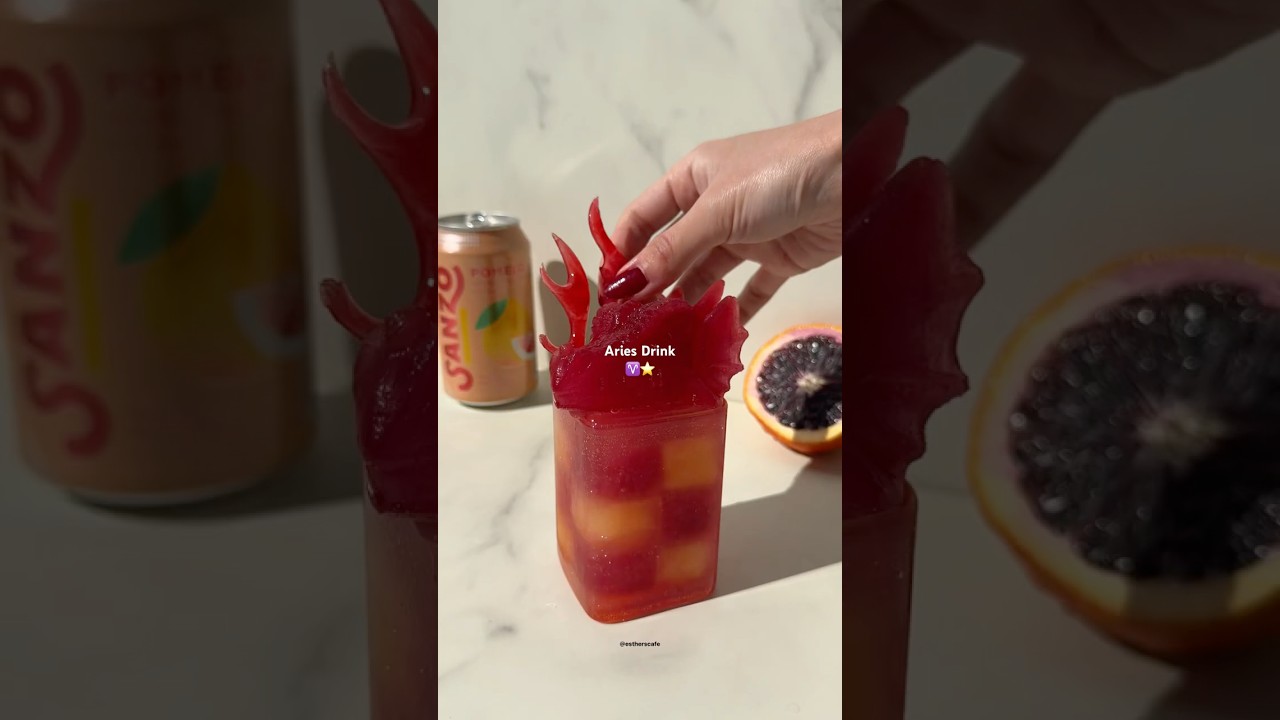 ♈️🔥Happy Aries Season ASMR | IG: estherscafe_ | #aries #ariesdrink #estherscafe #iceasmr #asmr