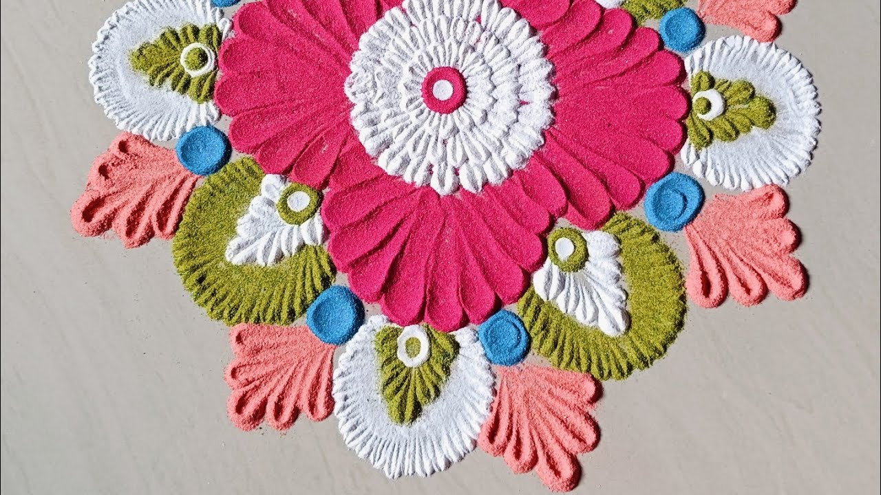 🌼🌼Colourful rangoli 🌺 designs simple and unique rangoli 🌼🌼design//fastival rangoli design//