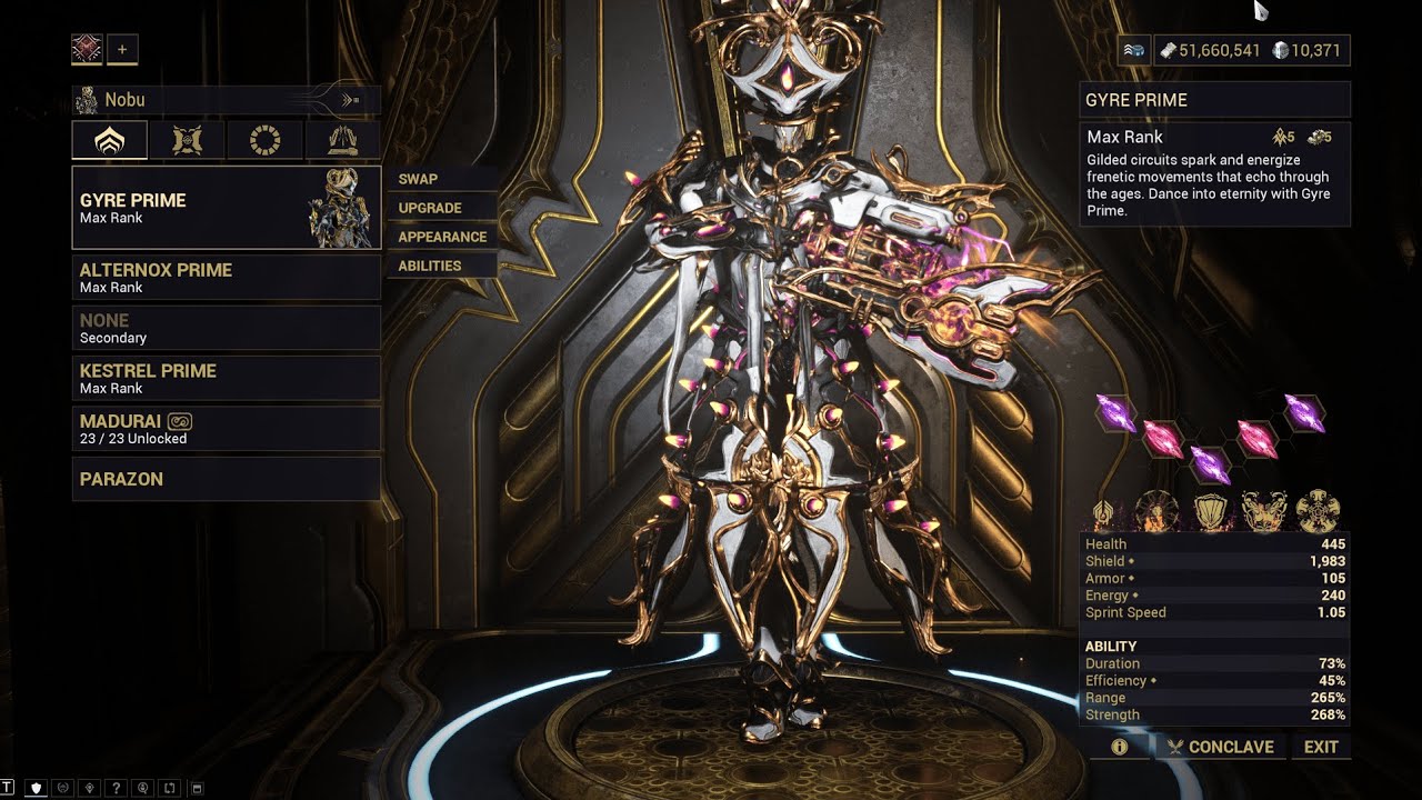 Warframe Maximum Investment -  Gyre Prime | The Old Peace