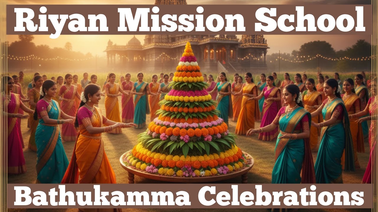 Bathukamma dance by students |Riyan Mission School| 2025