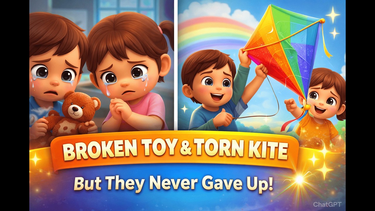 Their Toy Broke… Then the Kite Tore Too! But They Never Gave Up 🧸🪁✨