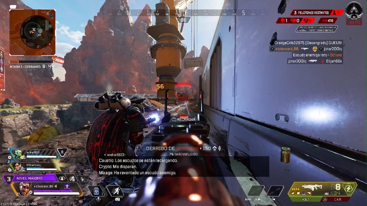 Partida de supervivencia y win final enApex Legends