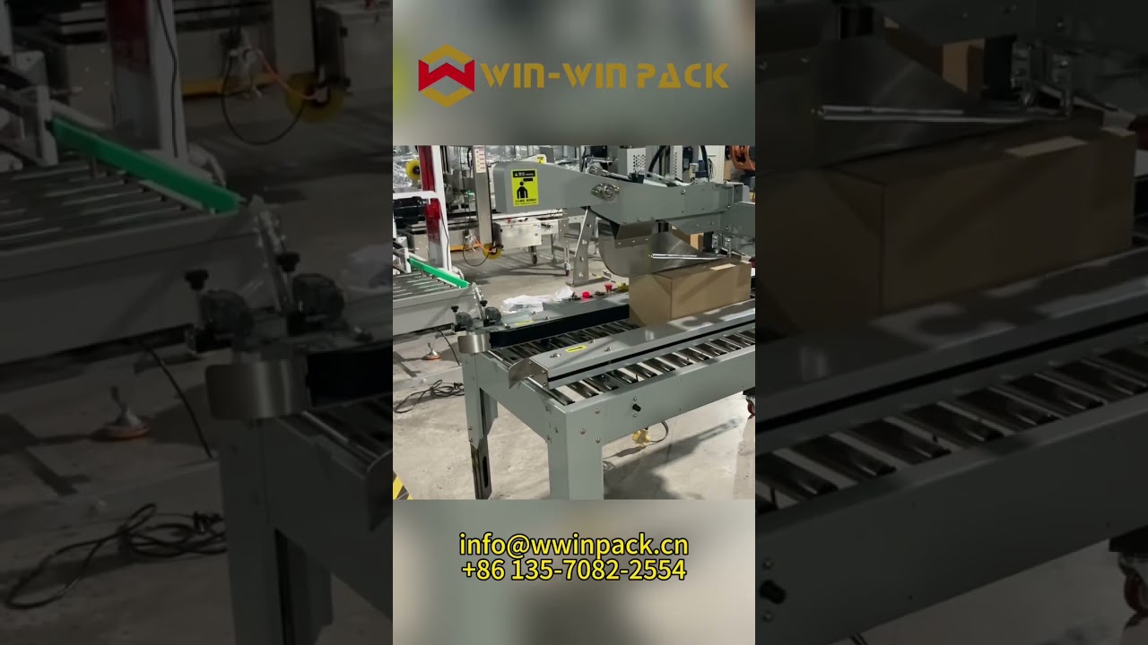 Automatic flaps folding carton sealer #winwinpack #cartonsealer #casesealer #shorts