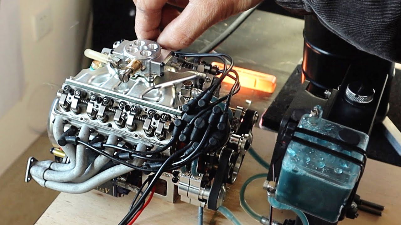 The Miniature V8 Sounds Crazy! Assembly and RUN a Realistic Mini V8 Engine