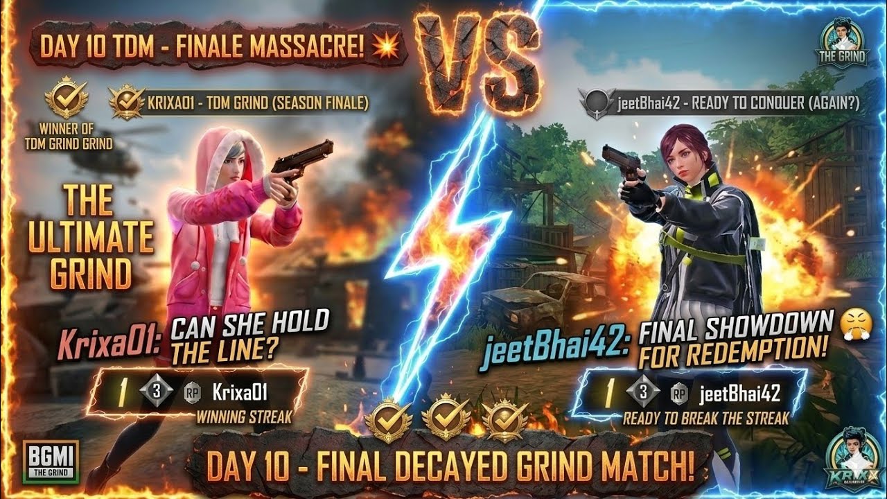  DAY 10: THE FINAL MASSACRE! 🔥 Krixa01 vs jeetBhai42 | BGMI TDM
