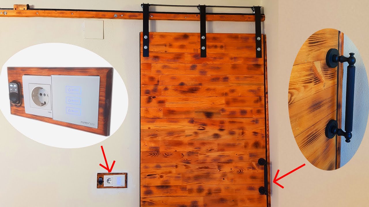 SÜRGÜLÜ AHŞAP KAYAR KAPI | How to Make a Sliding Barn Door | Üstten Sürgülü Oda Kapısı Yapımı