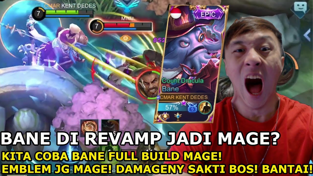 MANTAN GLOBAL BANE NYOBAIN BANE FULL BUILD MAGE + EMBLEM MAGE DAMAGENYA GILA! BANTAI!