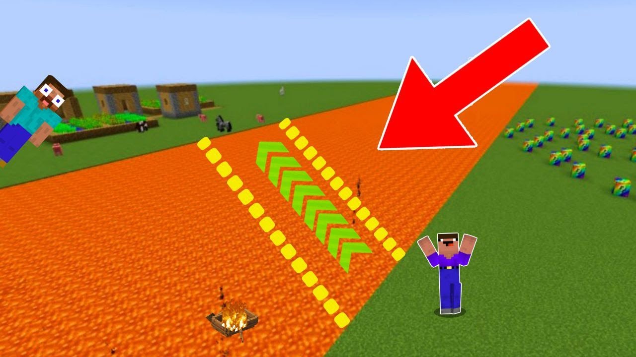 НУБИК ПРОТИВ РЕЧКА ИЗ ЛАВЫ В МАЙНКРАФТ 2! РАДУЖНЫЙ ЛАКИ БЛОК! MINECRAFT ТРОЛЛИНГ ЛОВУШКА МУЛЬТИК