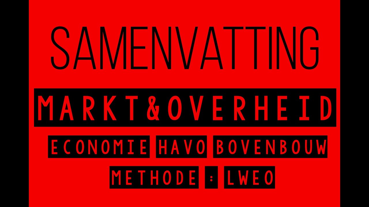 SAMENVATTING MARKT&OVERHEID; De hoofdpunten uit dit boekje van LWEO