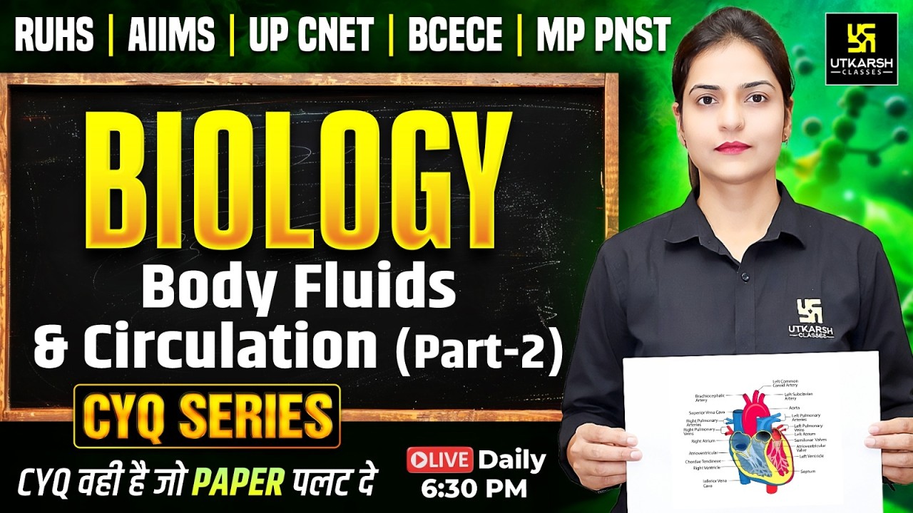 CYQ Series | Biology #36 | Body Fluids And Circulation 2 | BSc Nursing  2026 | Ronak Ma'am