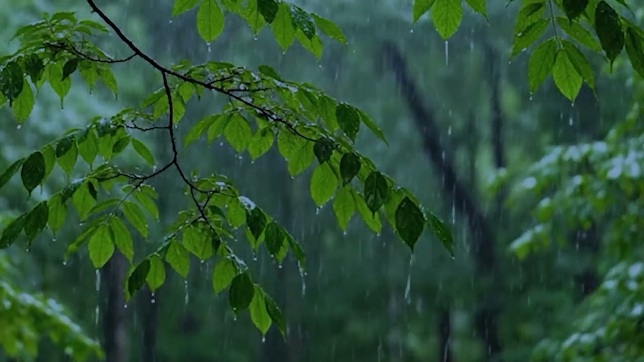 Continuous Gentle Rain for 1 Hours | Save Battery | Pitch Black Screen