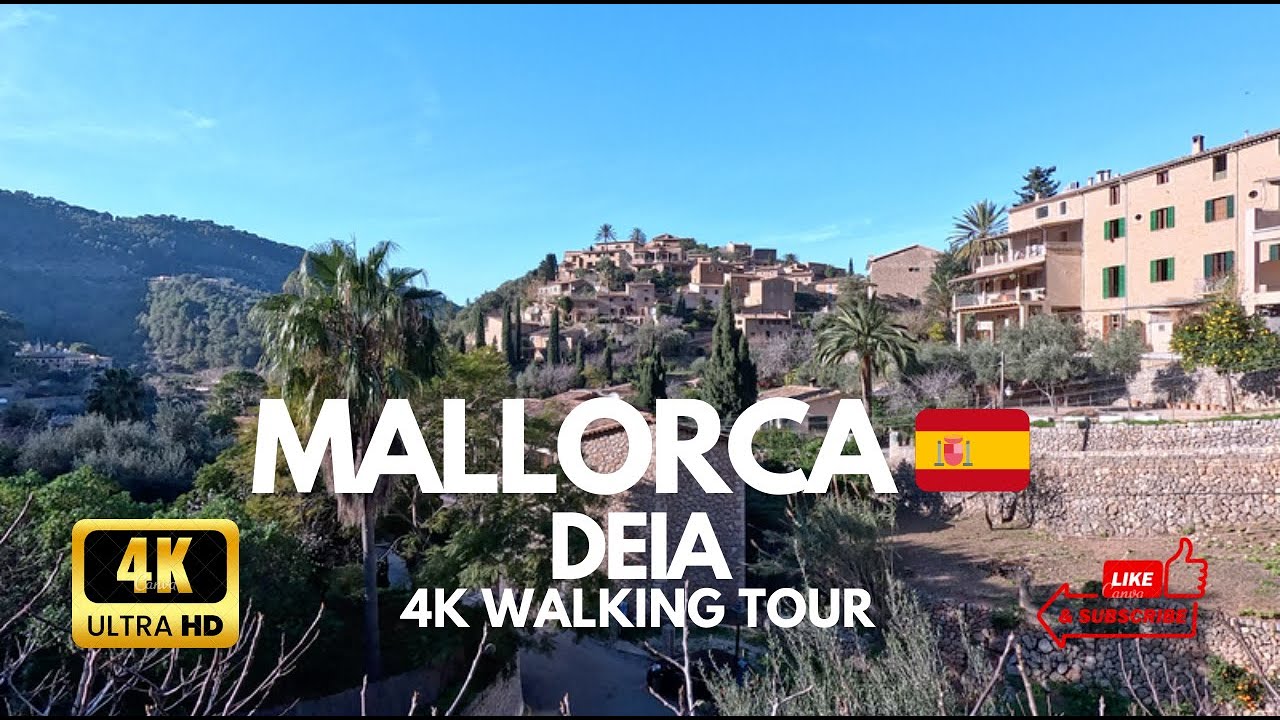 Mallorca 🇪🇸 Magical Historic Deia Town - 4K Walking Tour 🏡🌴