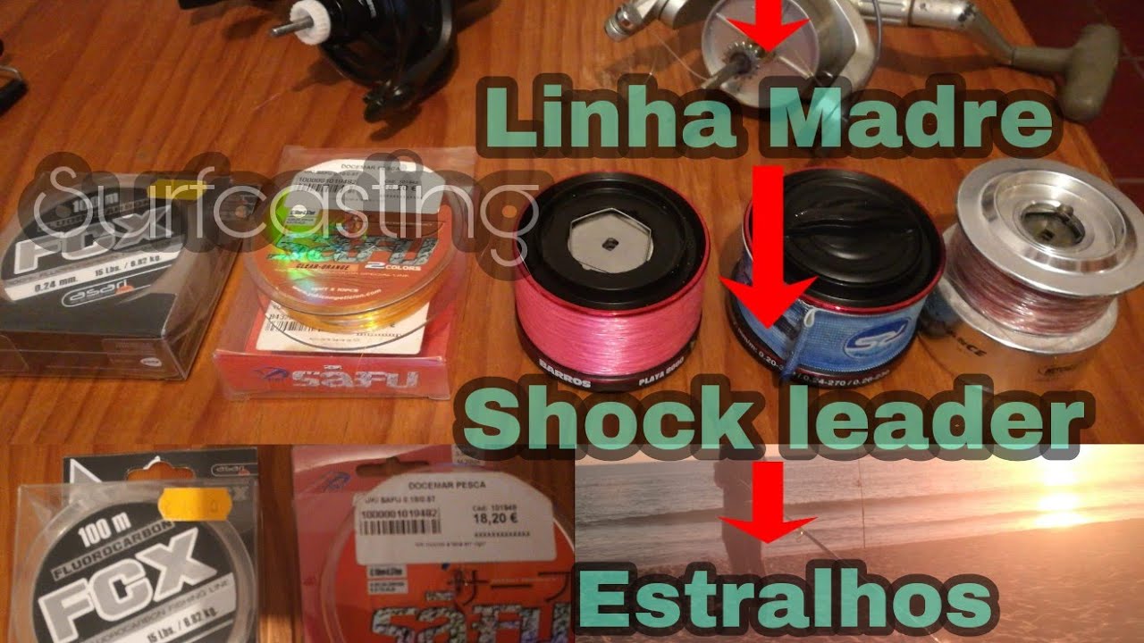 Surfcasting (tutorial iniciante) linhas Madre/shock leader/estralho. #isca #surfcasting #pesca