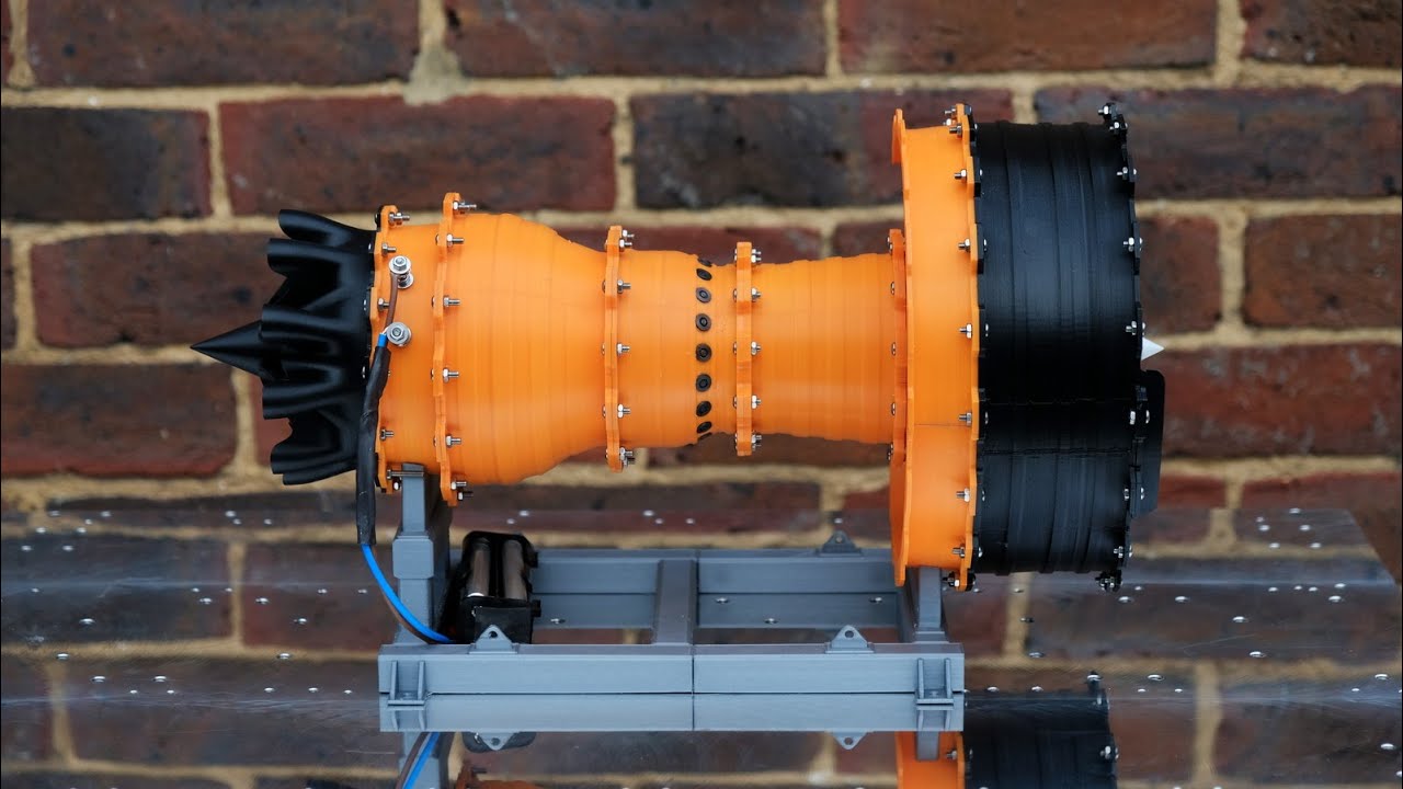 3D printed jet engine - High bypass gas turbine.