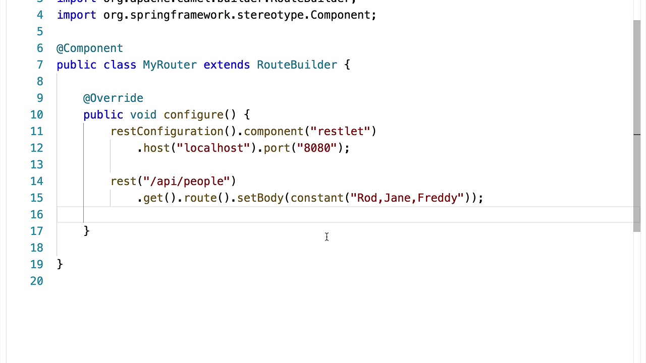 Create a REST service in Apache Camel with the REST DSL