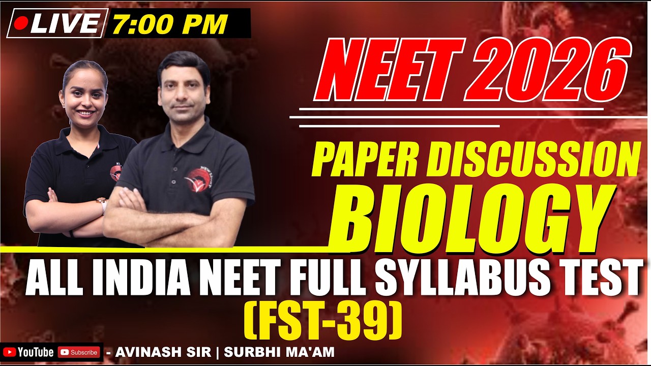 LIVE NEET 2026 | BIOLOGY PAPER DISCUSSION | All India FULL SYLLABUS TEST (FST-39) | NEW LIGHT NEET