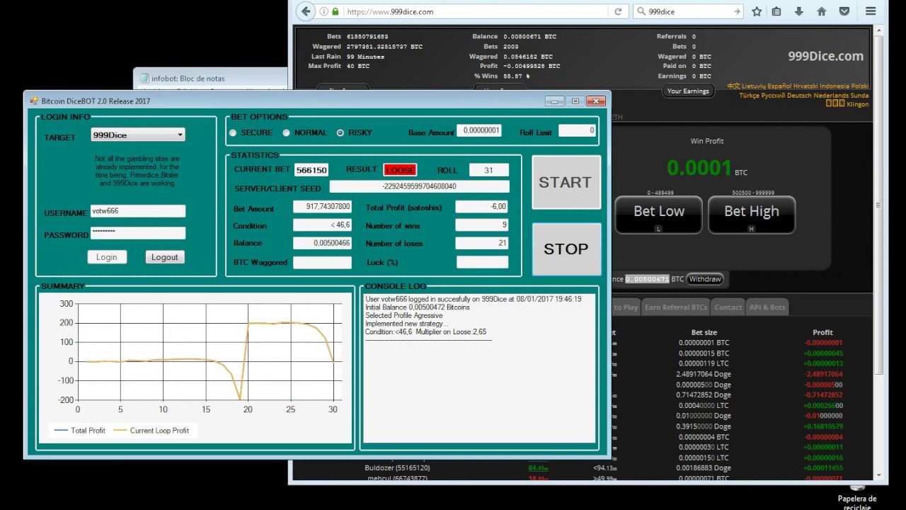 999Dice Bot. Double your investment without risk
