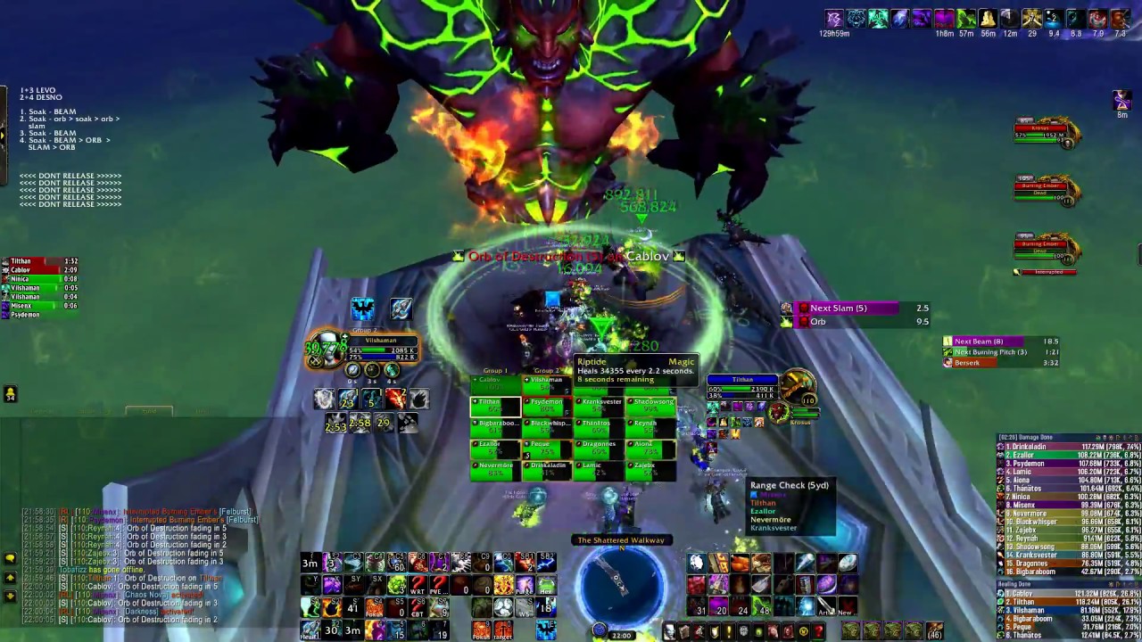 Krosus | Mythic Nighthold | WoW LEGION [Resto Shaman PoV]