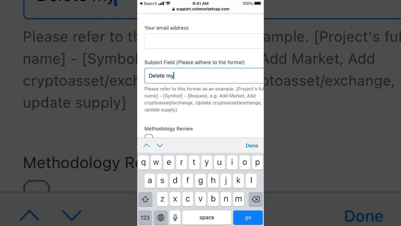How to DELETE AN ACCOUNT in COINMARKETCAP app?