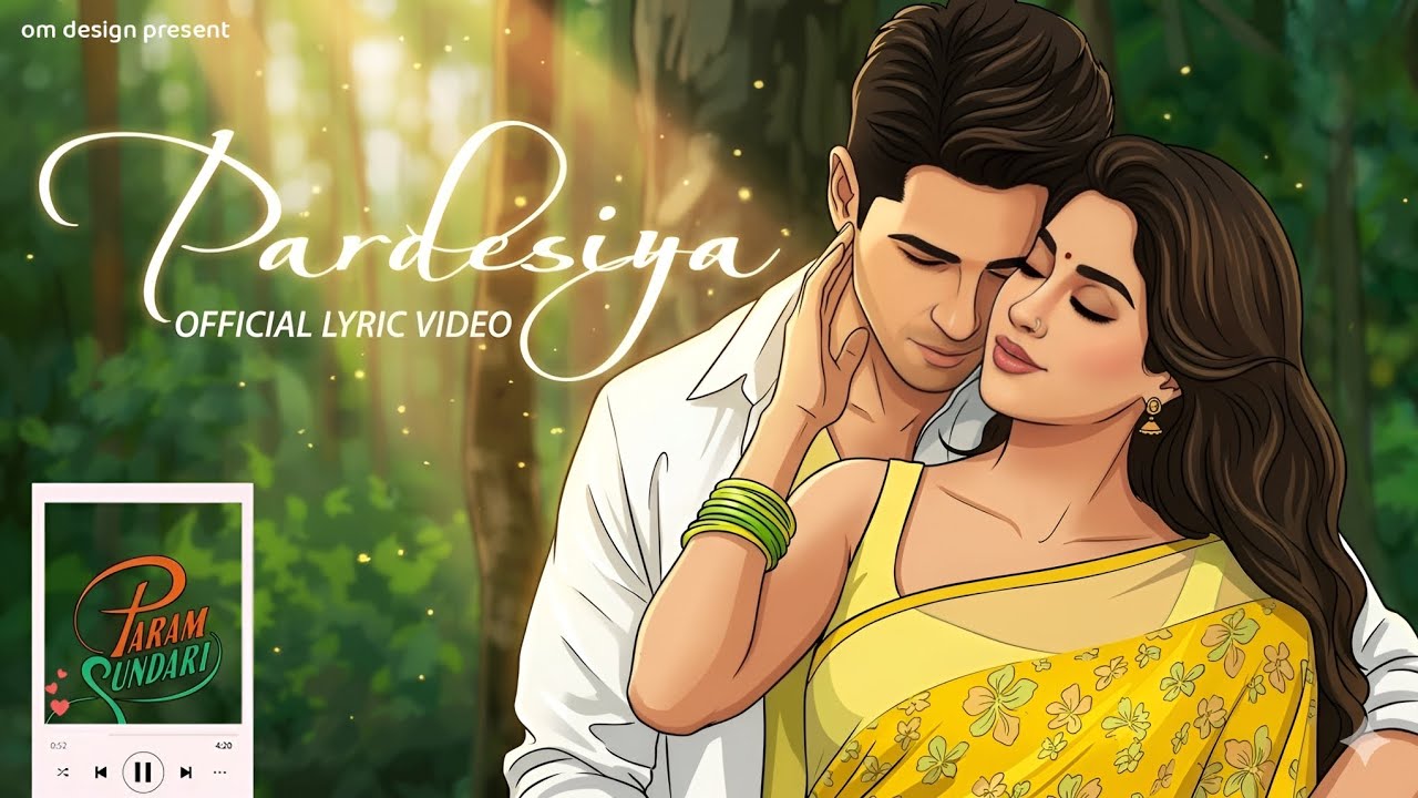Pardesiya 💛 | Official Lyric Video | Romantic Hindi Song 2026 | Param Sundari Vibes#Pardesiya