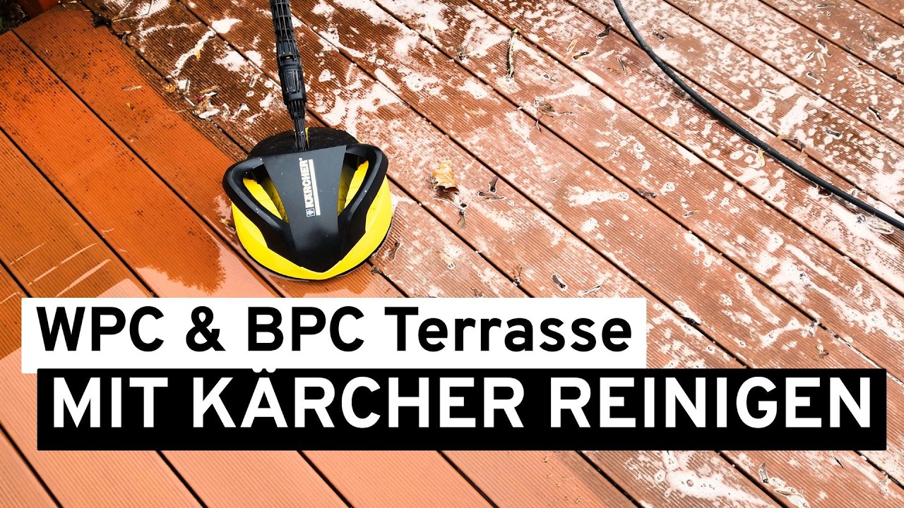 WPC und BPC Terrasse richtig reinigen &ndash; Hochdruckreiniger im Einsatz