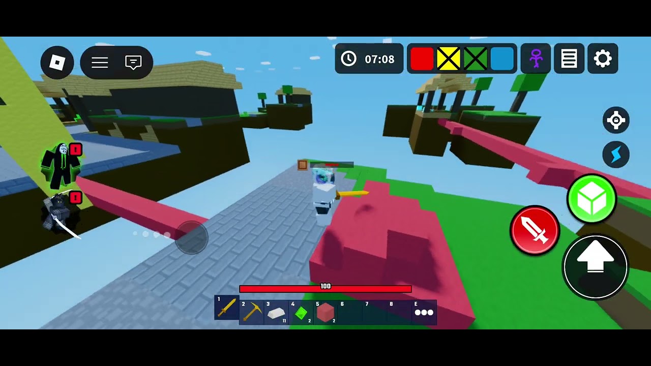 Играю в BedFight в Roblox.
