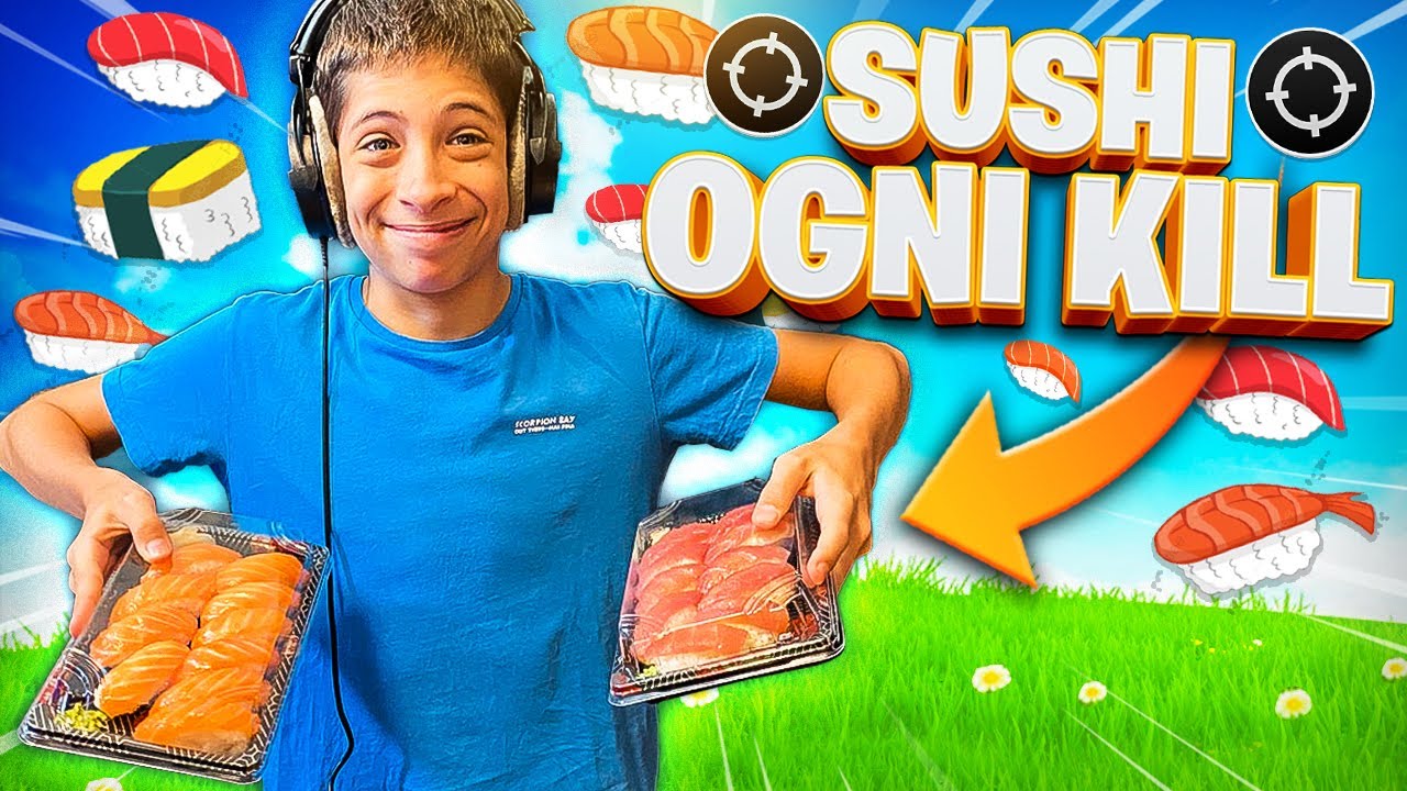 MIO FRATELLO MANGIA SUSHI PER OGNI KILL SU FORTNITE 🍣😱🍣 FORTNITE ITA